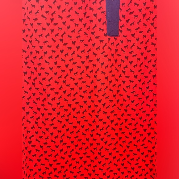 Free People Red Blue Equestrian horse print long sleeve  top blouse small - Picture 5 of 7